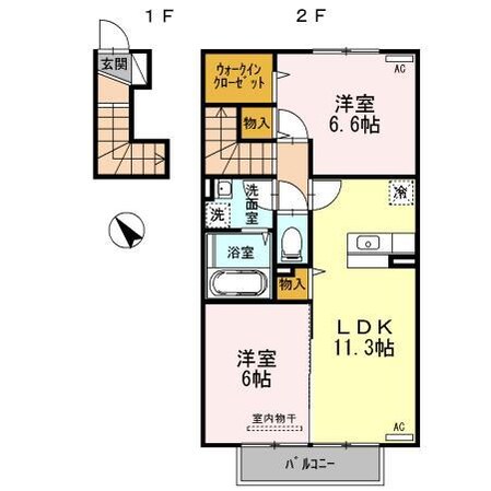 D-room 加納 B棟の物件間取画像